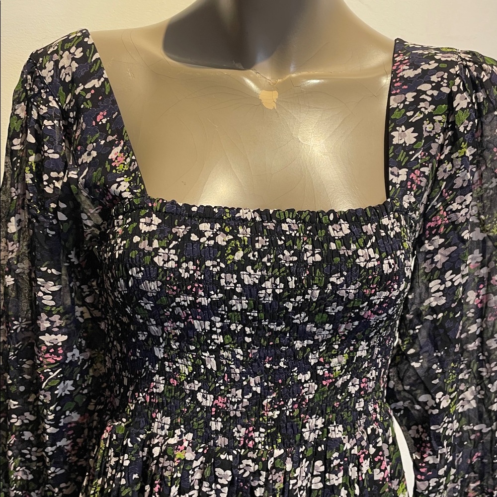 Ganni georgette floral midi dress S-M - Picture 4 of 6